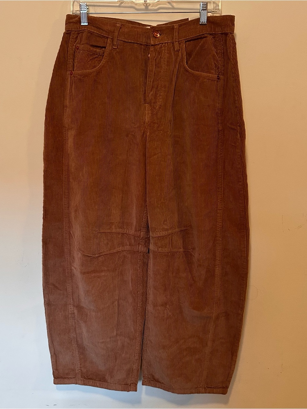 Free People We The Free Good Luck Mid-Rise Cord Barrel Jeans - Picture 4 of 7